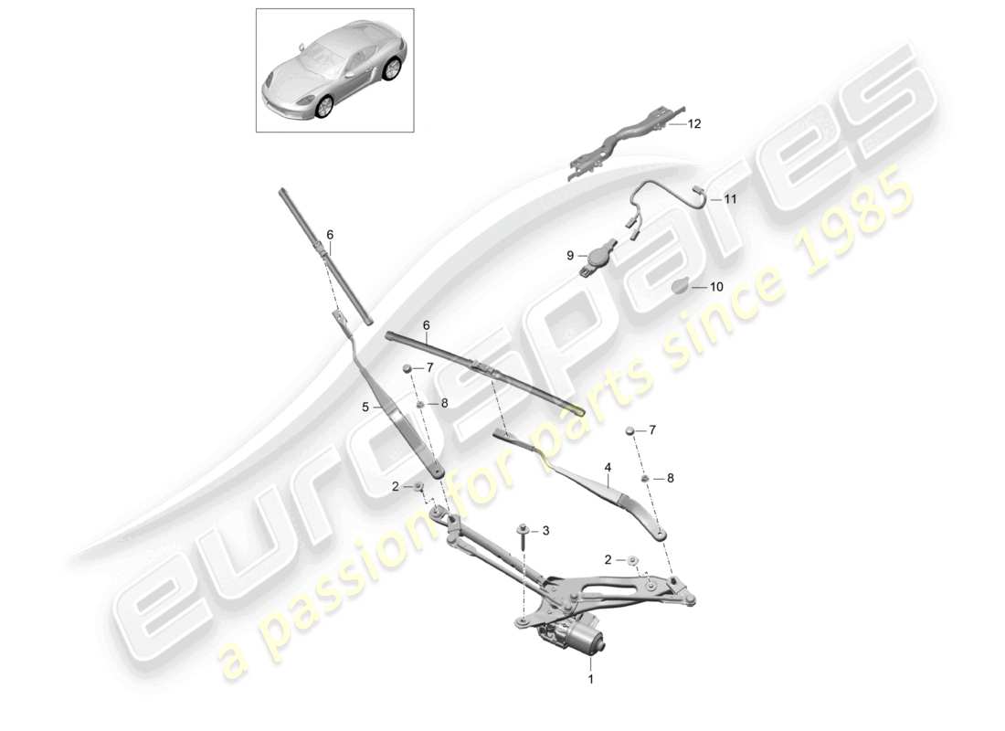 a part diagram from the porsche 2021 (718 cayman) parts catalogue