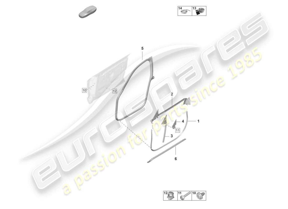 a part diagram from the porsche 2023 (taycan 9j1-1) parts catalogue