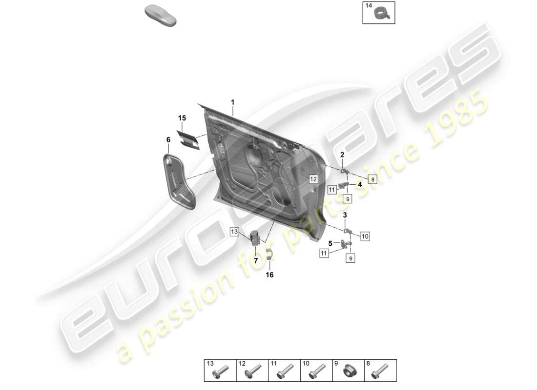 VIEW PARTS DIAGRAMS FROM THE PORSCHE TAYCAN PARTS CATALOGUE a part diagram from the porsche taycan parts catalogue