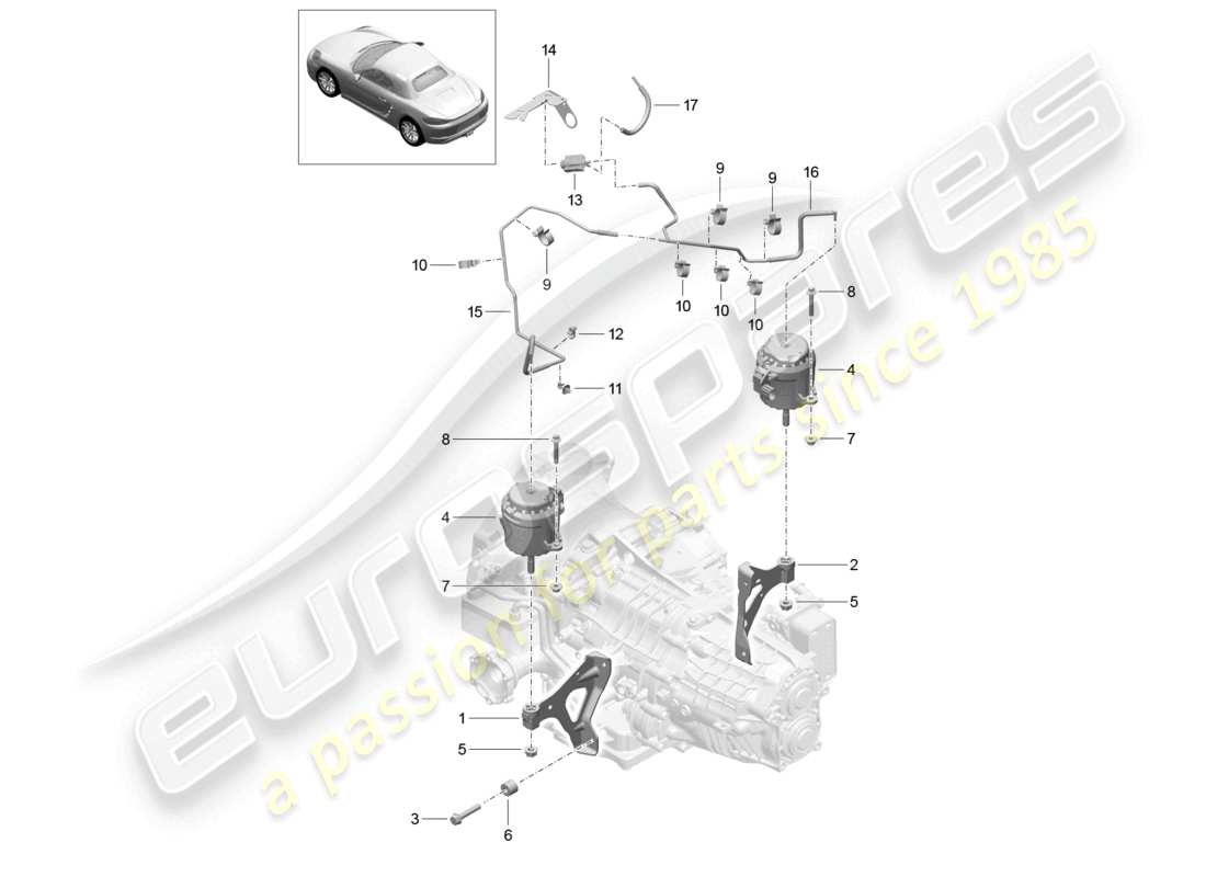 a part diagram from the porsche boxster parts catalogue