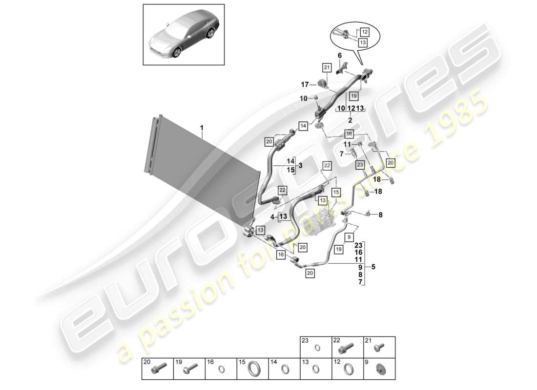 a part diagram from the porsche 2021 (panamera 971-1) parts catalogue