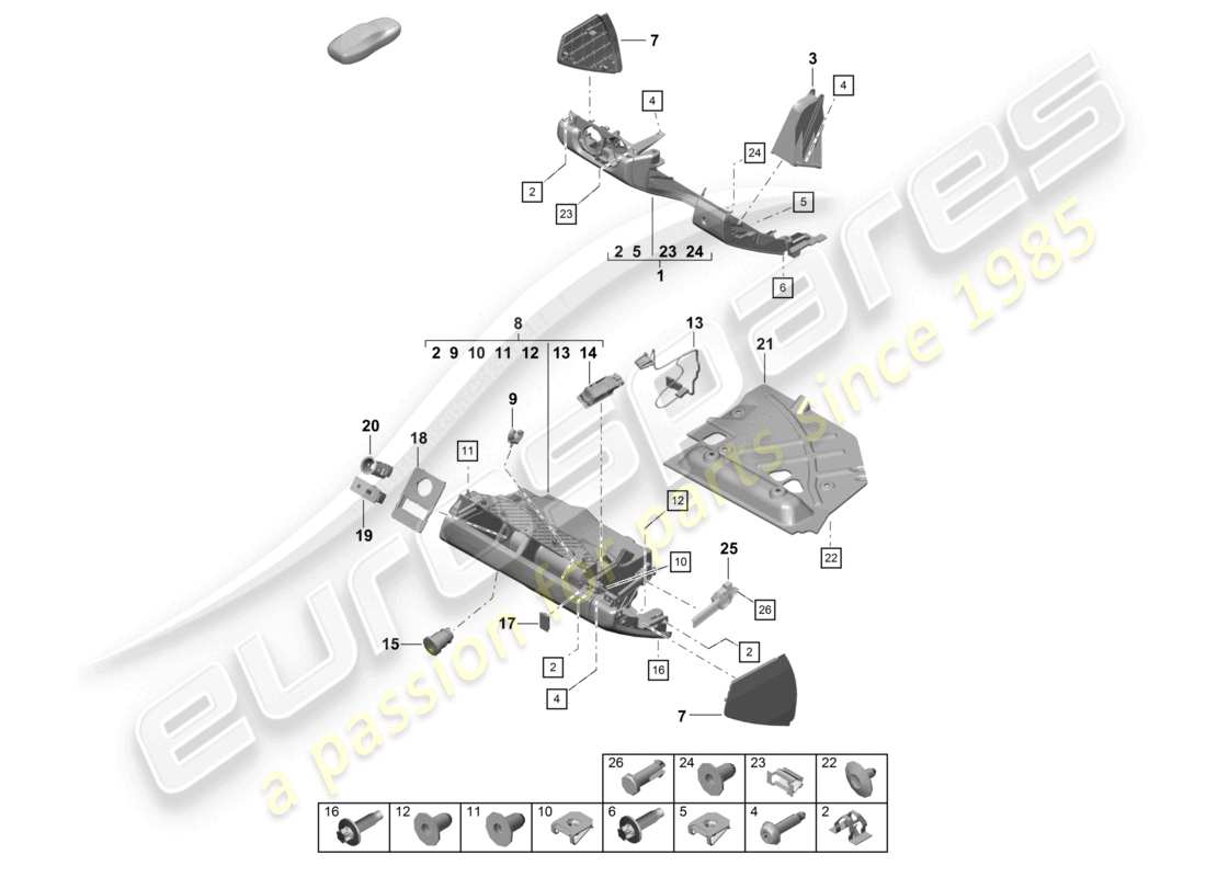 a part diagram from the porsche 2020 (718 cayman gt4) parts catalogue