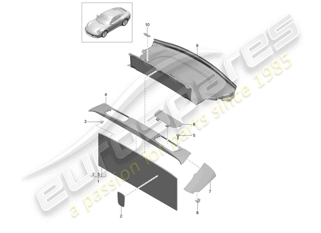a part diagram from the porsche 992 parts catalogue