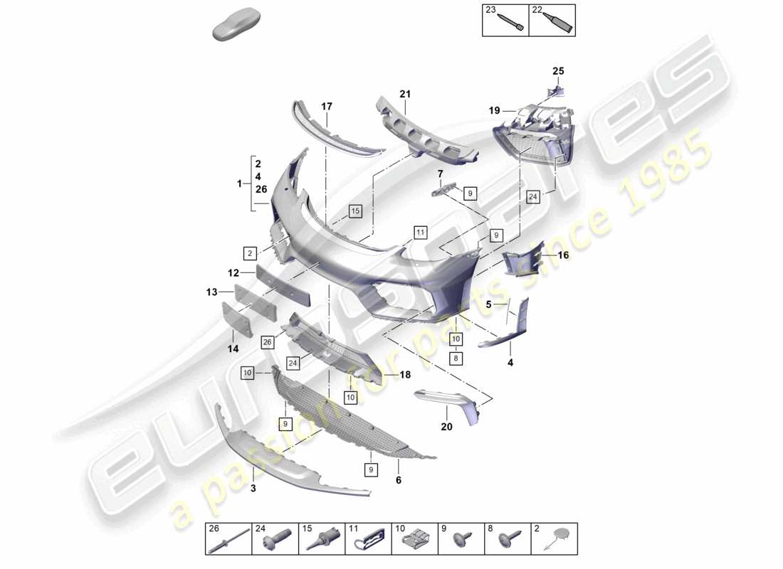 a part diagram from the porsche 2019 (718 cayman gt4) parts catalogue