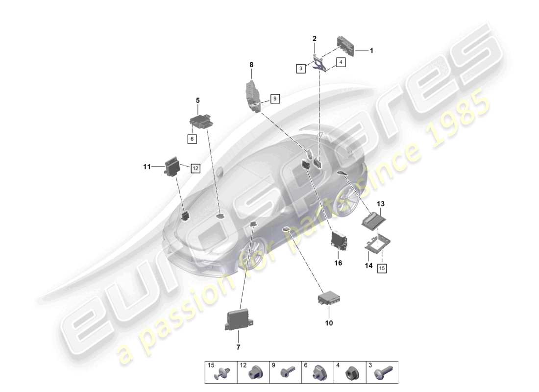 a part diagram from the porsche 2020 (718 cayman gt4) parts catalogue