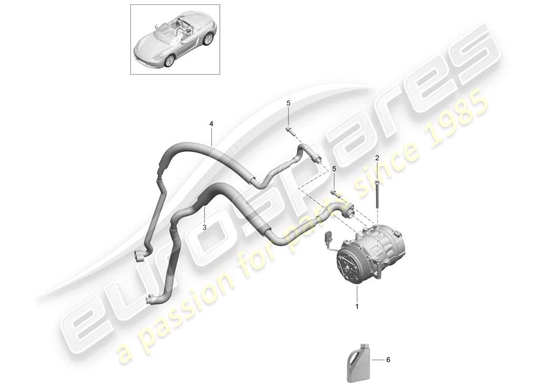 a part diagram from the porsche 2024 (718 boxster) parts catalogue