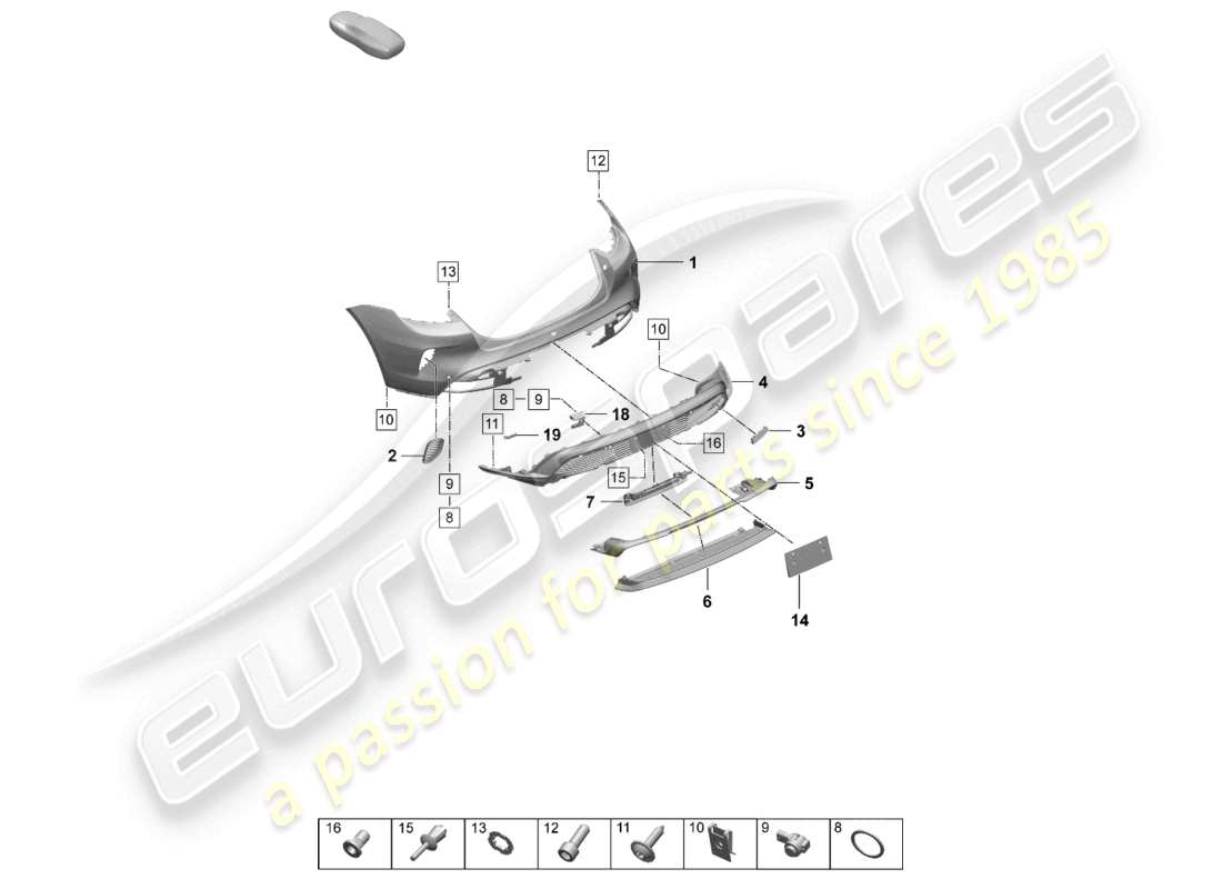 a part diagram from the porsche taycan parts catalogue