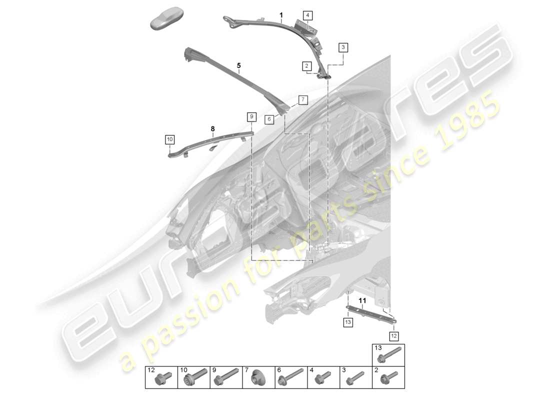 part diagram containing part number pae801224a