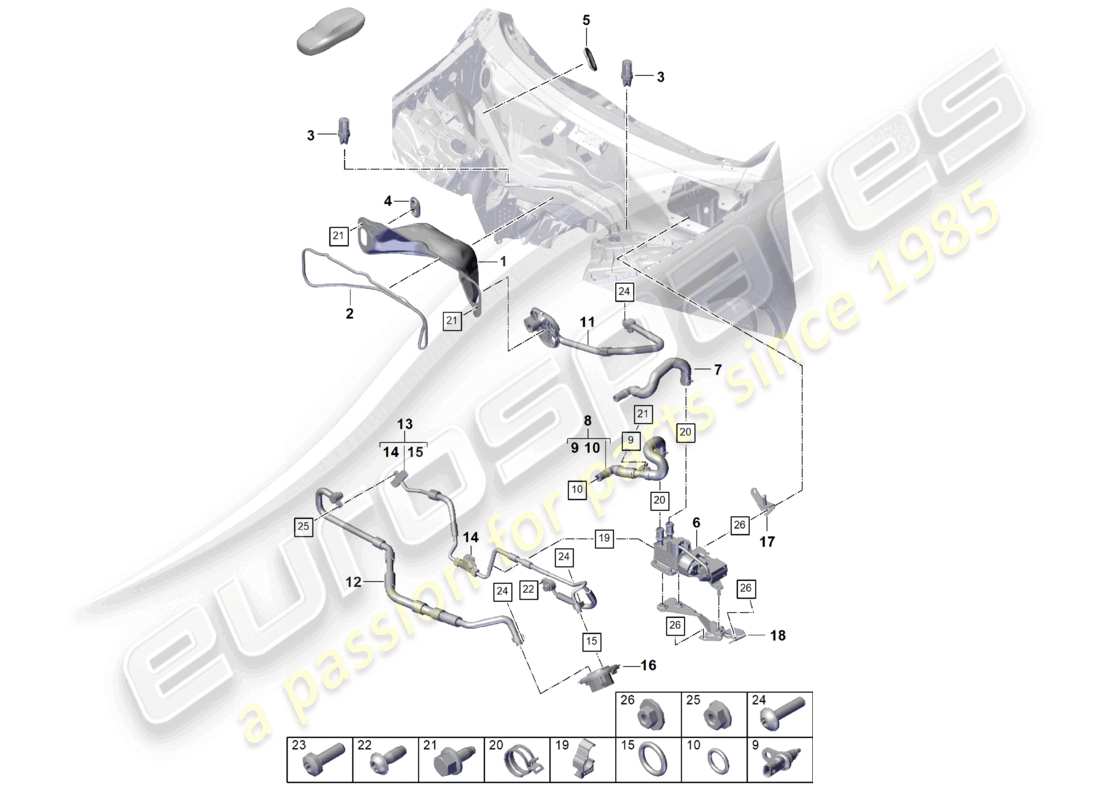 a part diagram from the porsche 2025 (cayenne e3 pa) parts catalogue