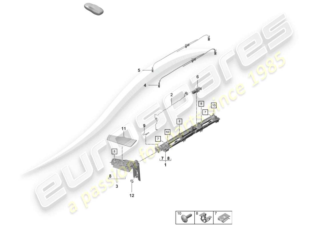 a part diagram from the porsche 2021 (992-1 turbo / s) parts catalogue