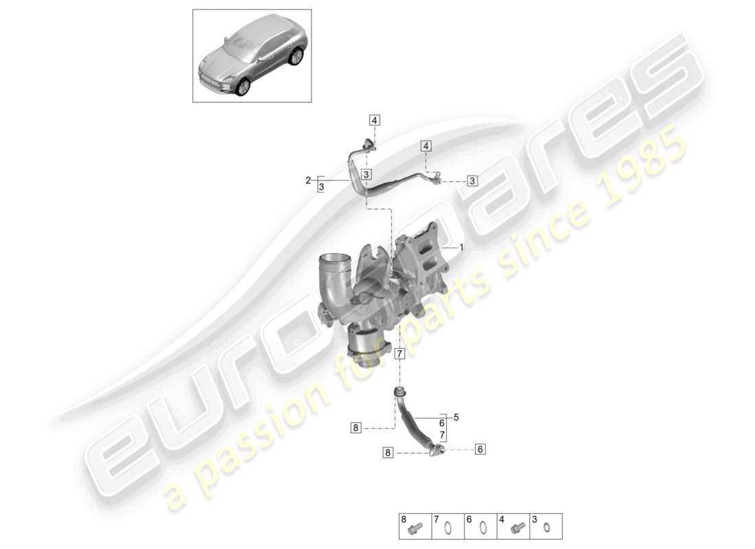 a part diagram from the porsche 2024 (macan) parts catalogue