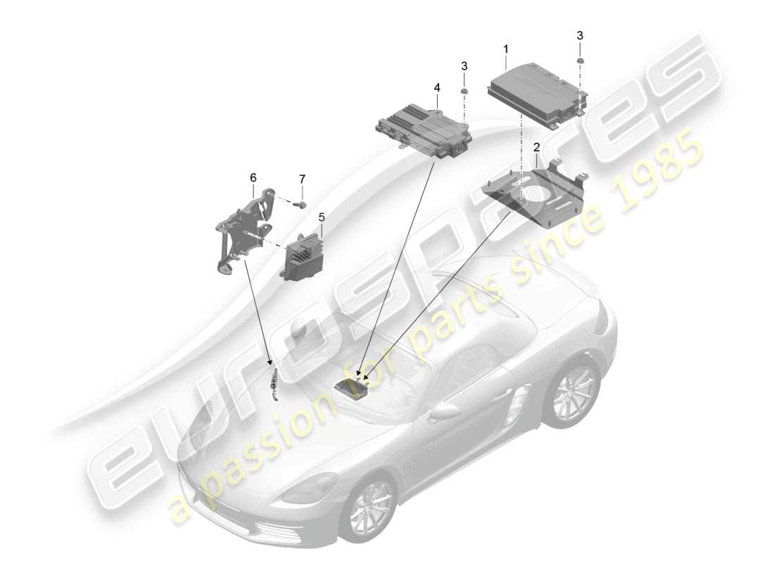 a part diagram from the porsche 2024 (718 boxster) parts catalogue