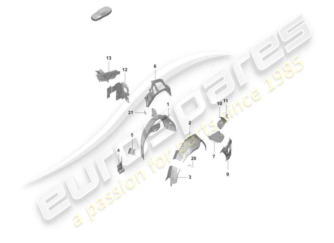 a part diagram from the porsche taycan parts catalogue