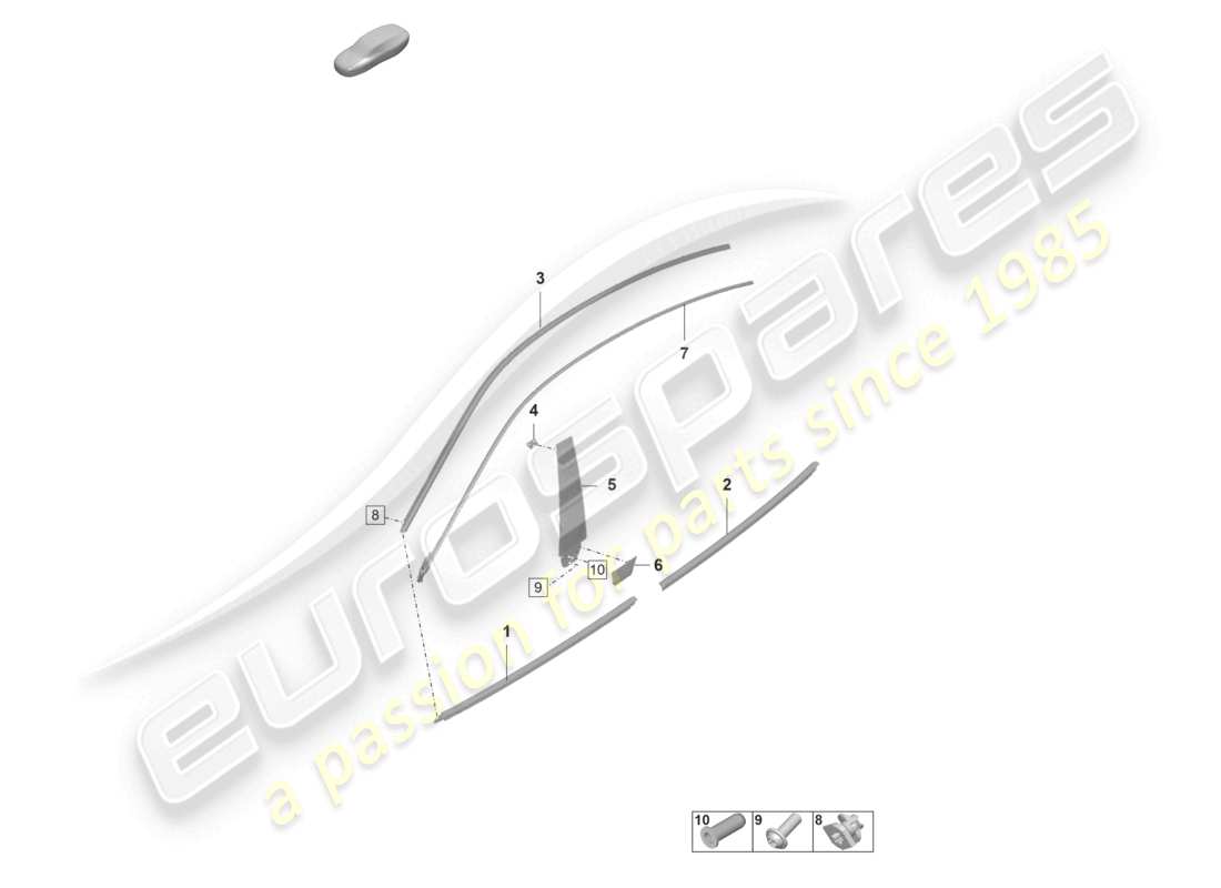 a part diagram from the porsche taycan parts catalogue