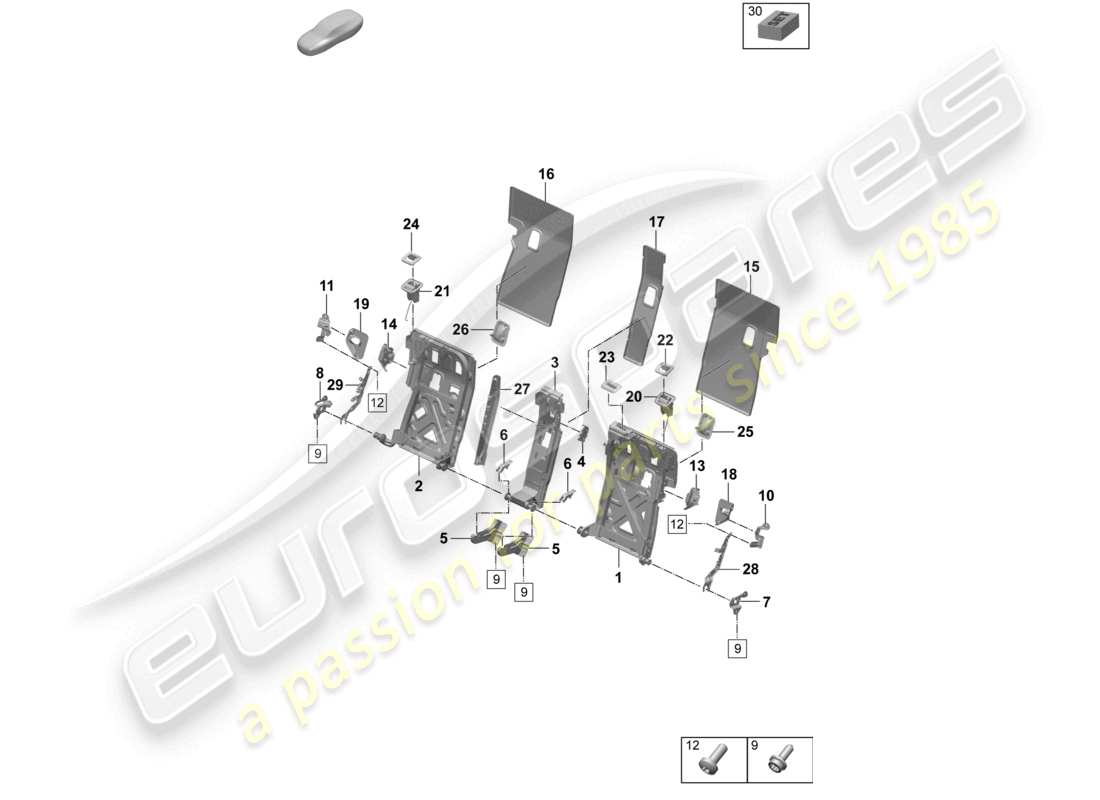 a part diagram from the porsche 2025 (taycan 9j1-2) parts catalogue