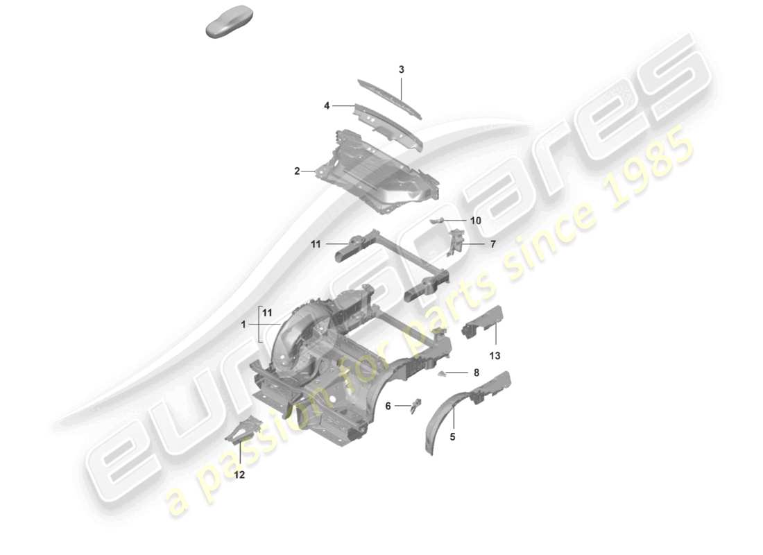 a part diagram from the porsche 992 parts catalogue