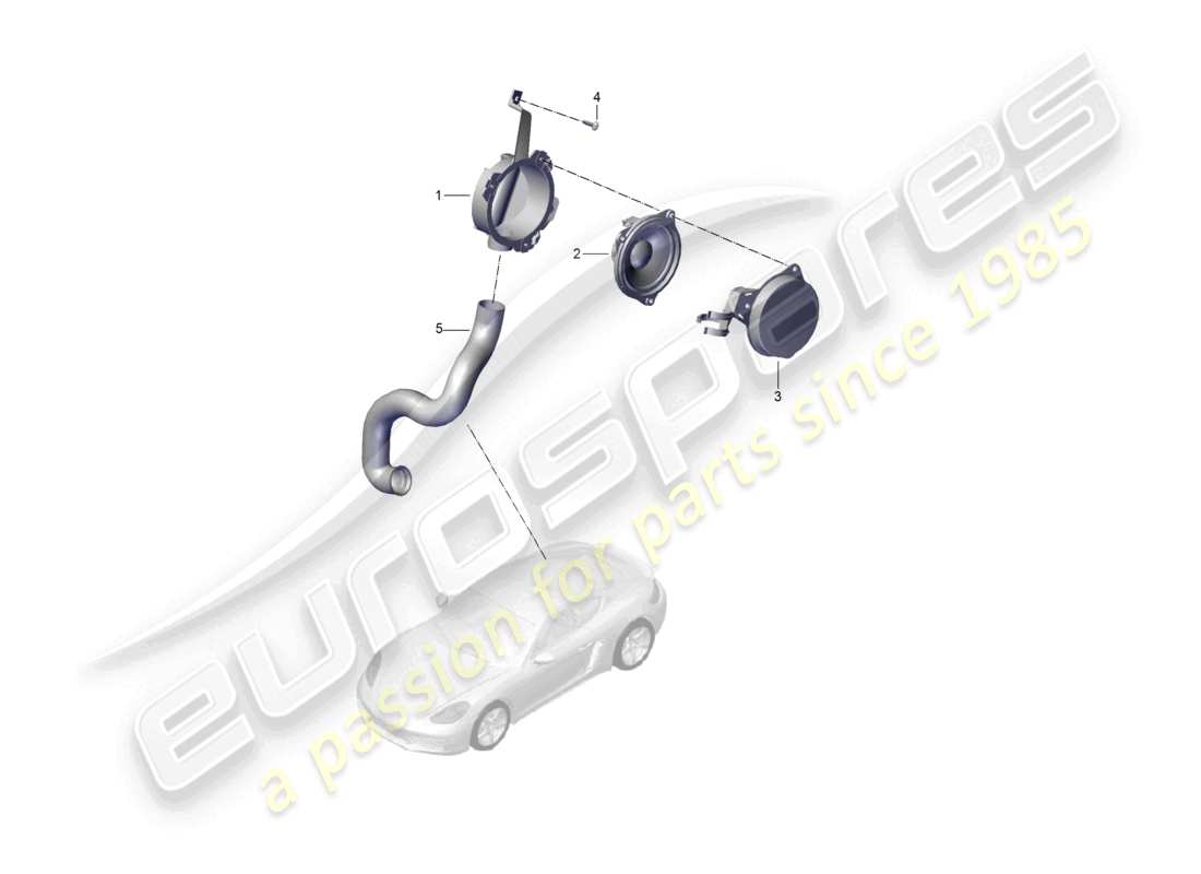 a part diagram from the porsche 2021 (718 cayman) parts catalogue