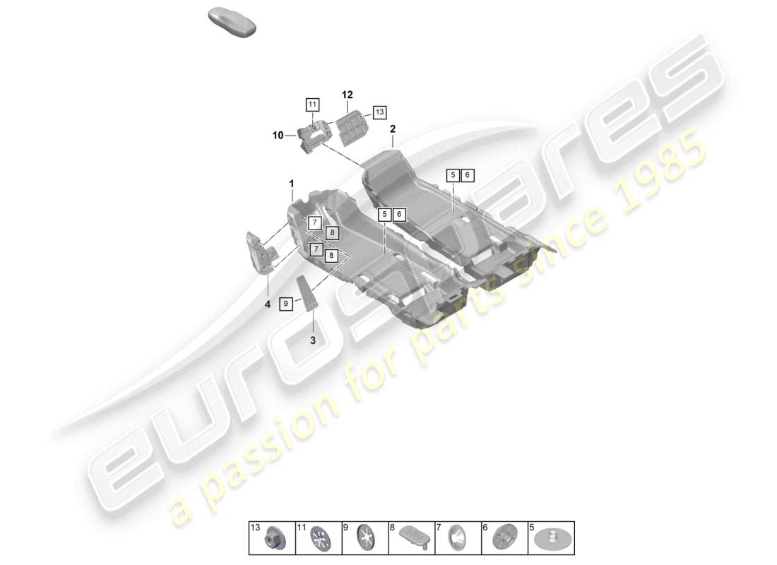 a part diagram from the porsche 2023 (taycan 9j1-1) parts catalogue