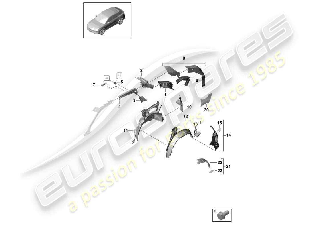 a part diagram from the porsche cayenne parts catalogue
