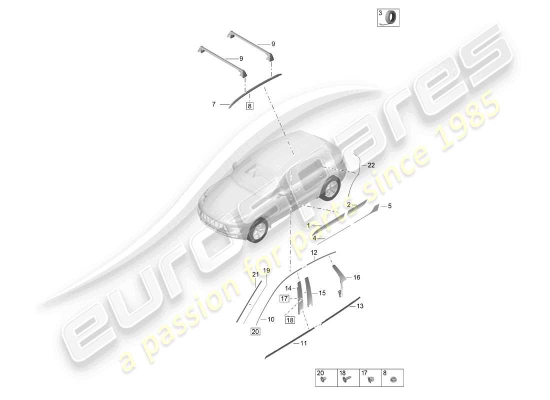 a part diagram from the porsche 2021 (macan) parts catalogue