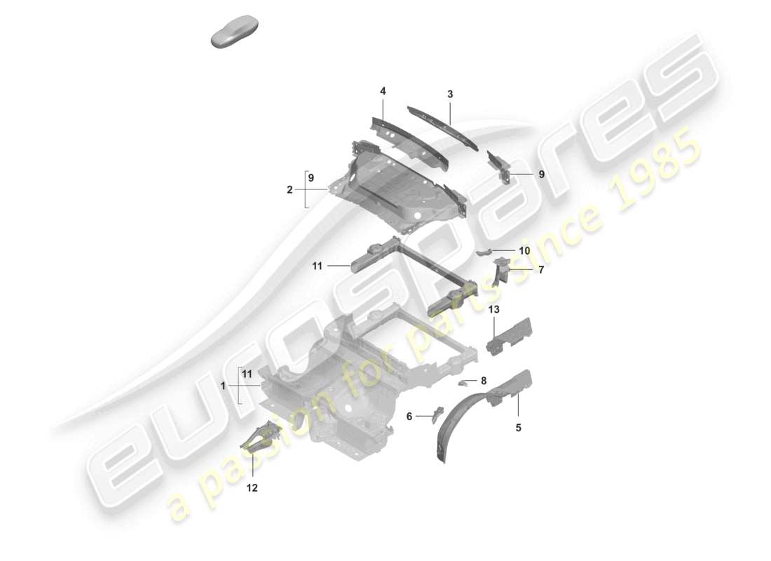 a part diagram from the porsche 2020 (992-1 turbo / s) parts catalogue