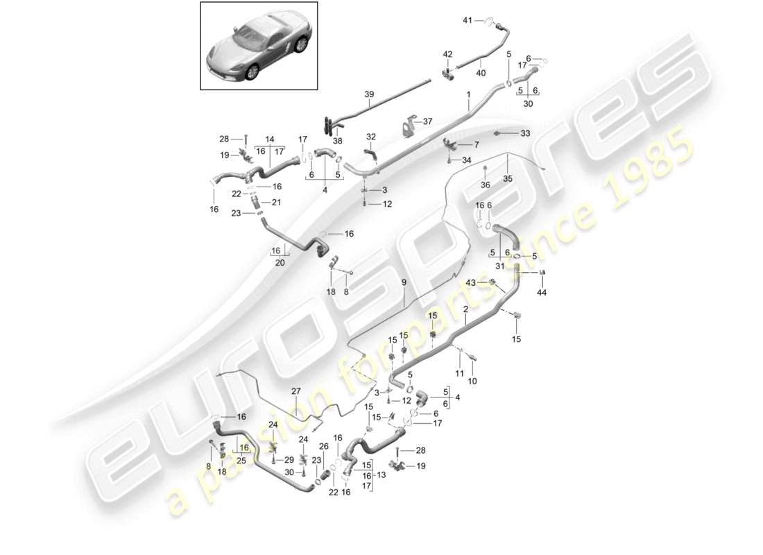 a part diagram from the porsche 2024 (718 boxster) parts catalogue