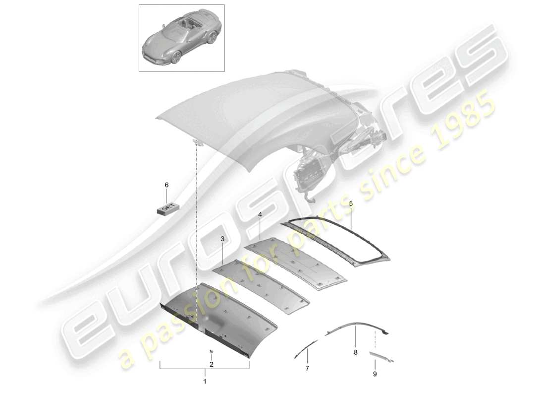 a part diagram from the porsche 991 parts catalogue