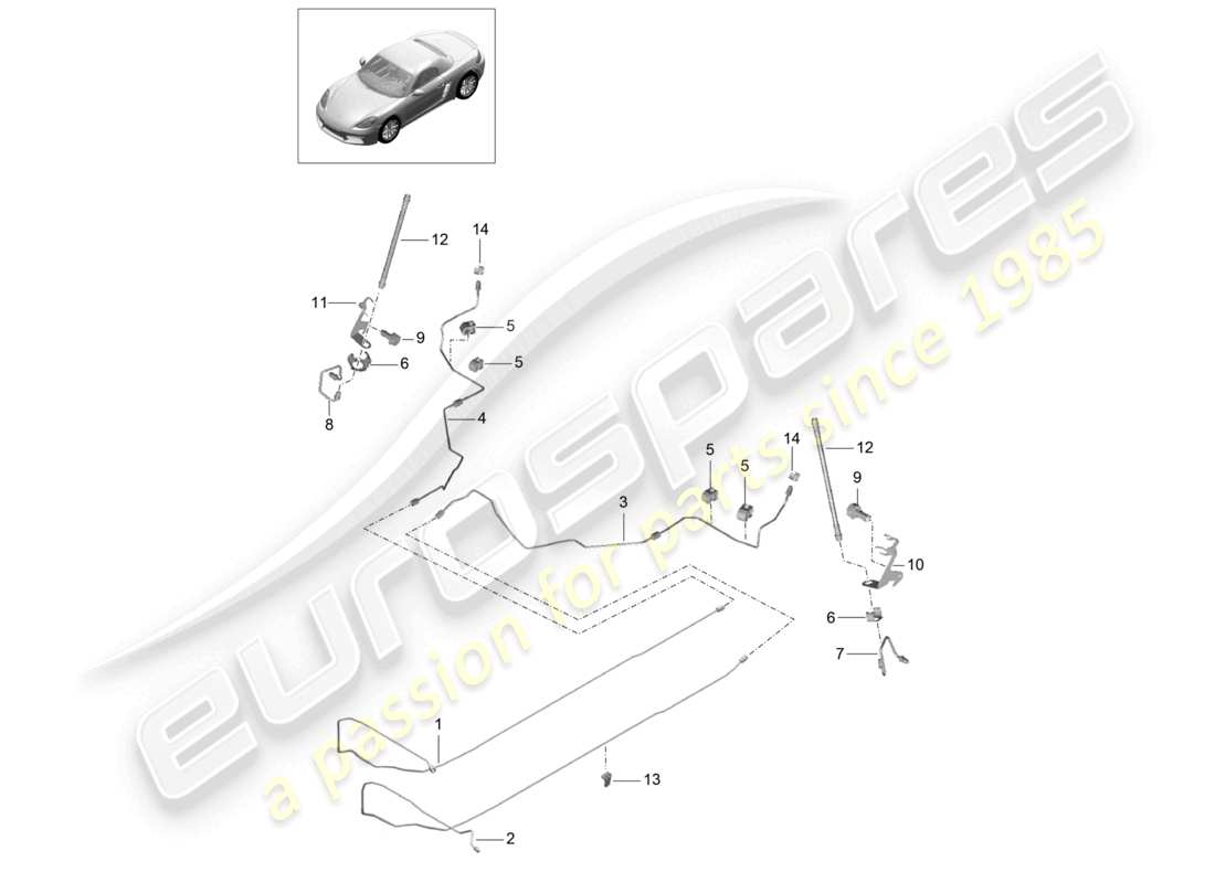 a part diagram from the porsche 2024 (718 boxster) parts catalogue