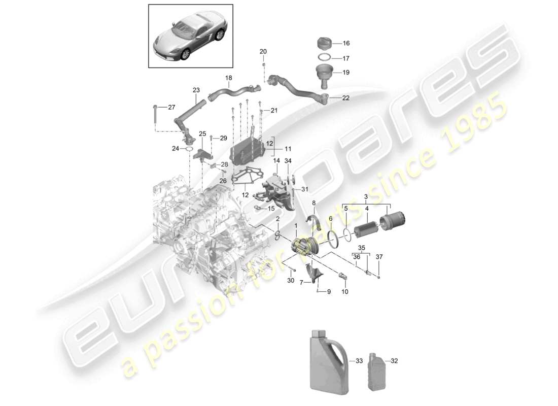 a part diagram from the porsche 2026 (718 boxster) parts catalogue