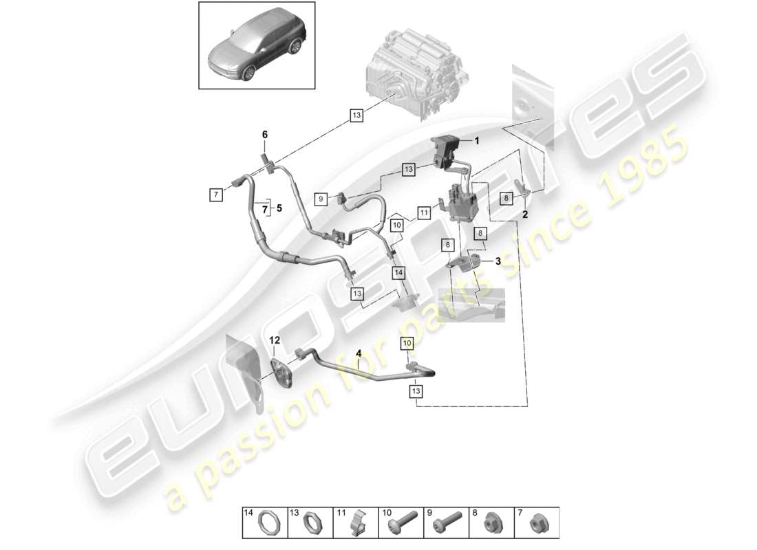 a part diagram from the porsche 2023 (cayenne e3 9ya/9yb) parts catalogue