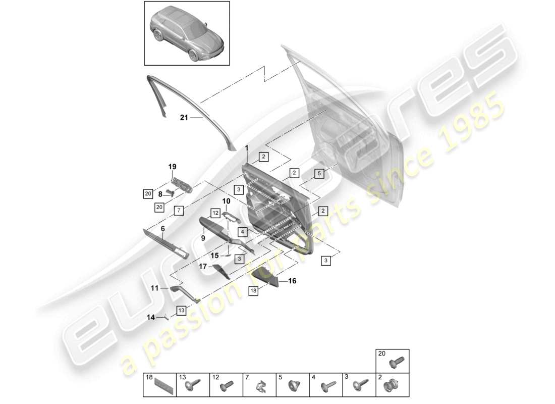 a part diagram from the porsche 2023 (cayenne e3 9ya/9yb) parts catalogue