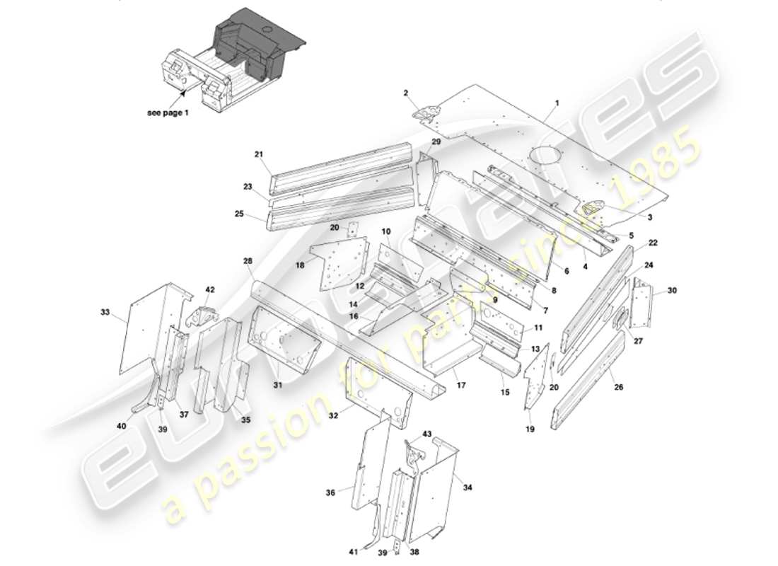 a part diagram from the aston martin vanquish (2001) parts catalogue