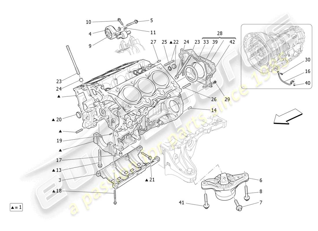a part diagram from the maserati ghibli fragment (2022) parts catalogue