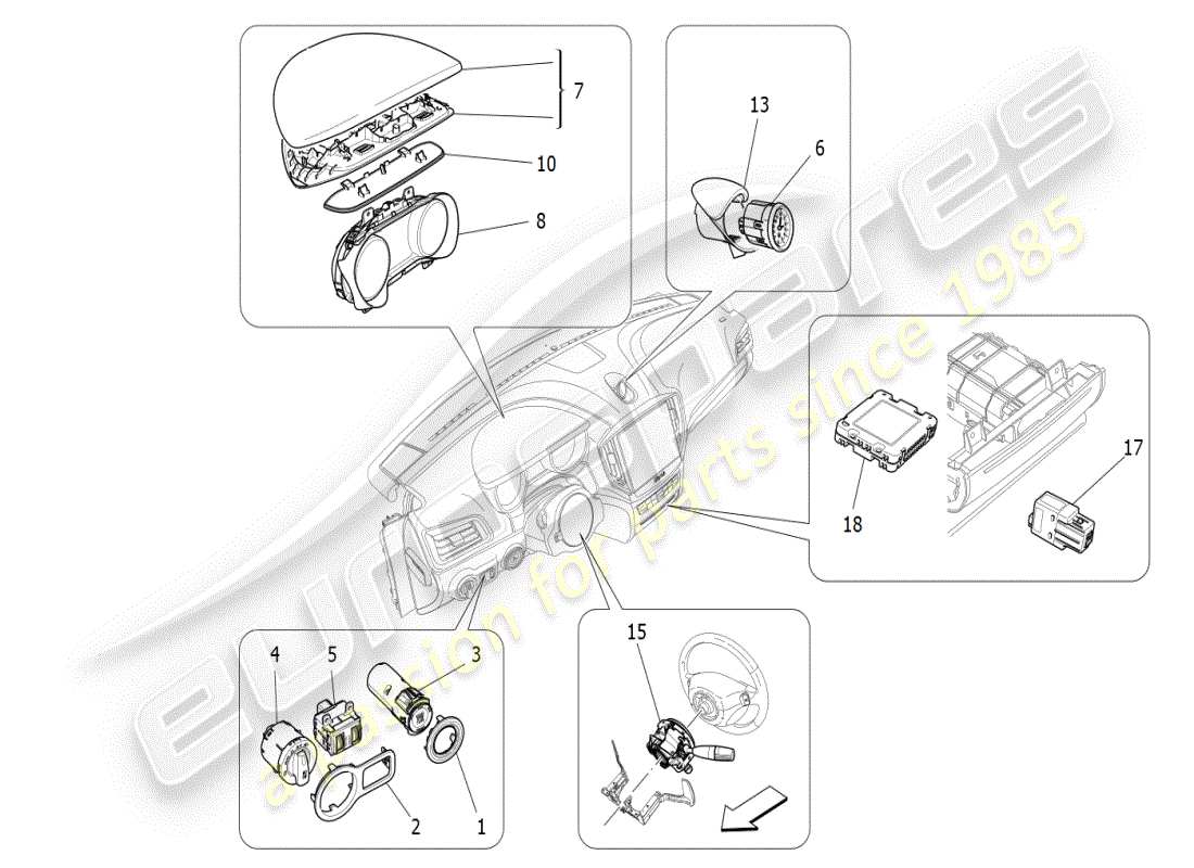 a part diagram from the maserati ghibli (2021) parts catalogue