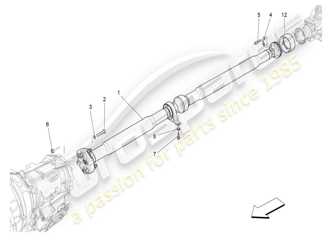 a part diagram from the maserati ghibli (2019) parts catalogue