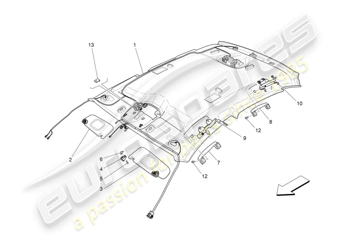 a part diagram from the maserati ghibli (2017) parts catalogue