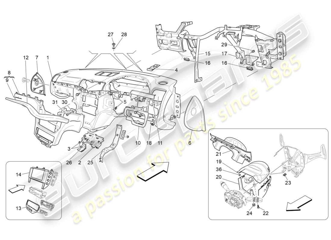 a part diagram from the maserati granturismo mc stradale (2011) parts catalogue