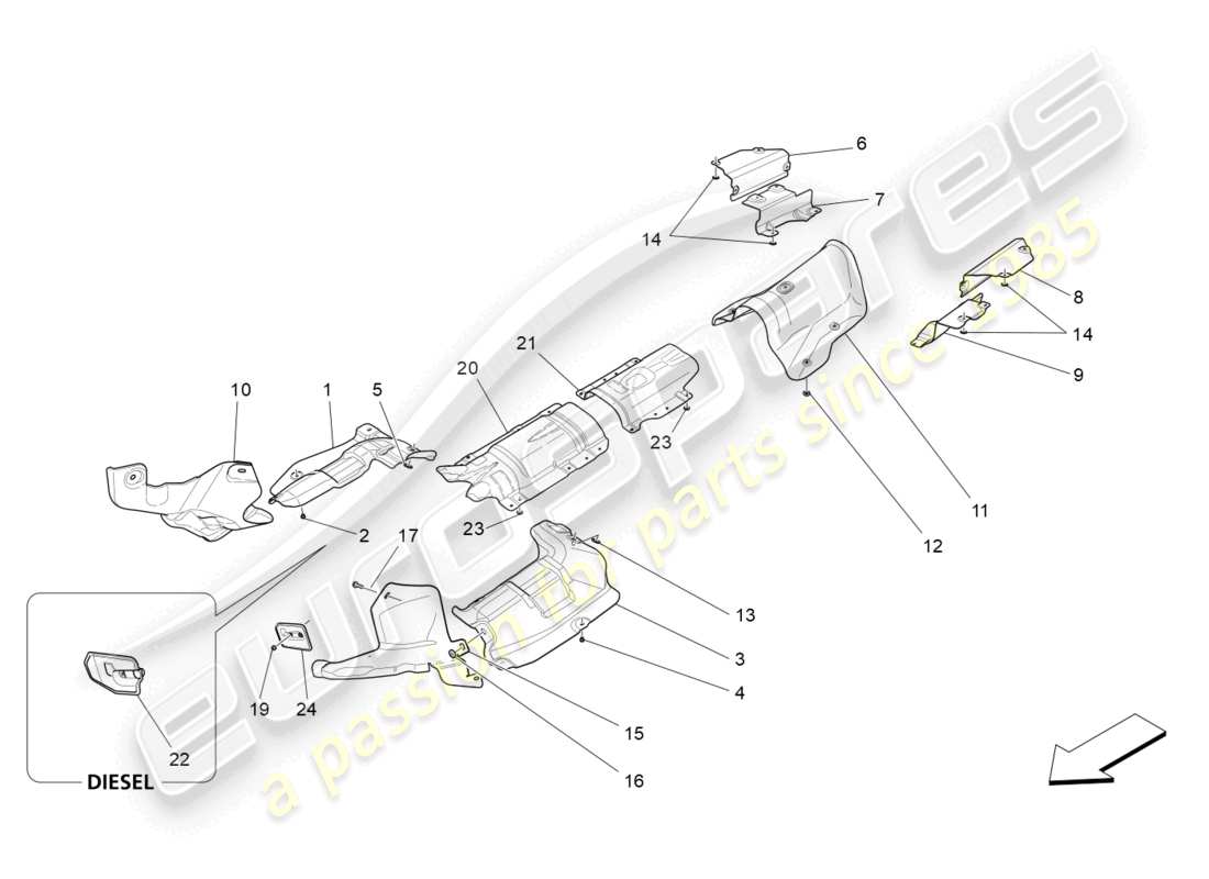 a part diagram from the maserati ghibli (2014-2016) parts catalogue