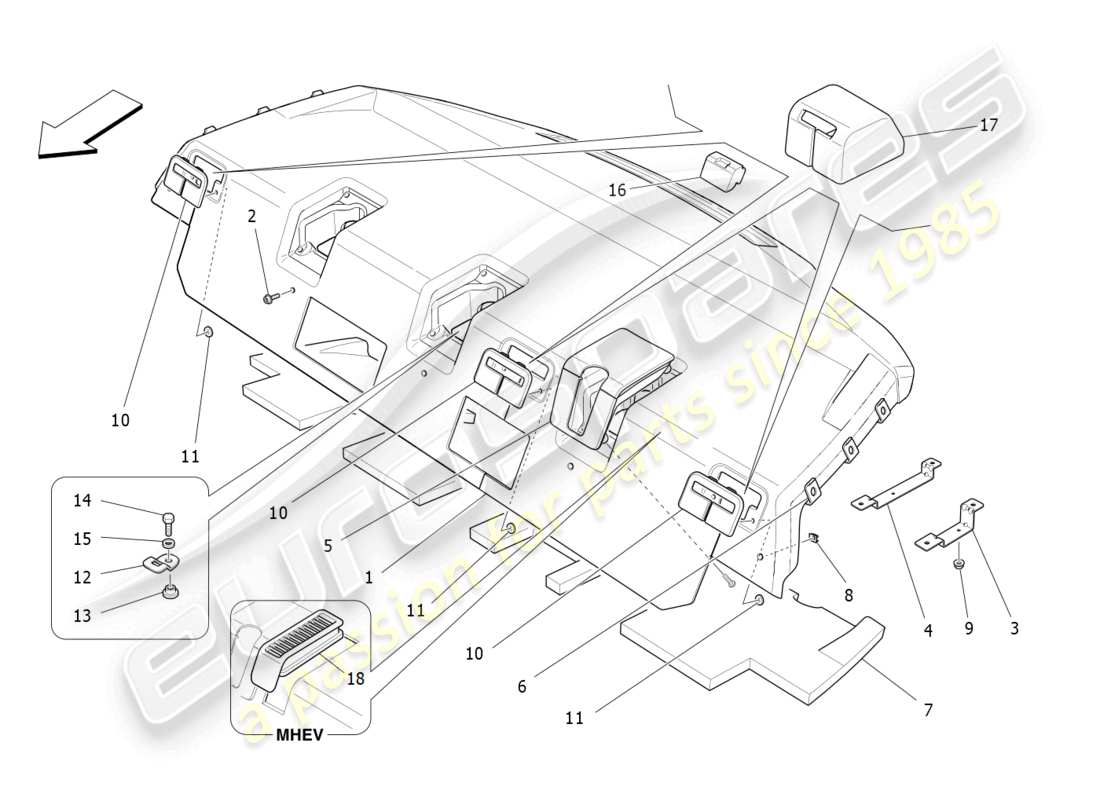 a part diagram from the maserati ghibli (2014-2016) parts catalogue