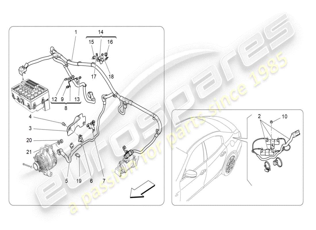 a part diagram from the maserati ghibli (2020) parts catalogue