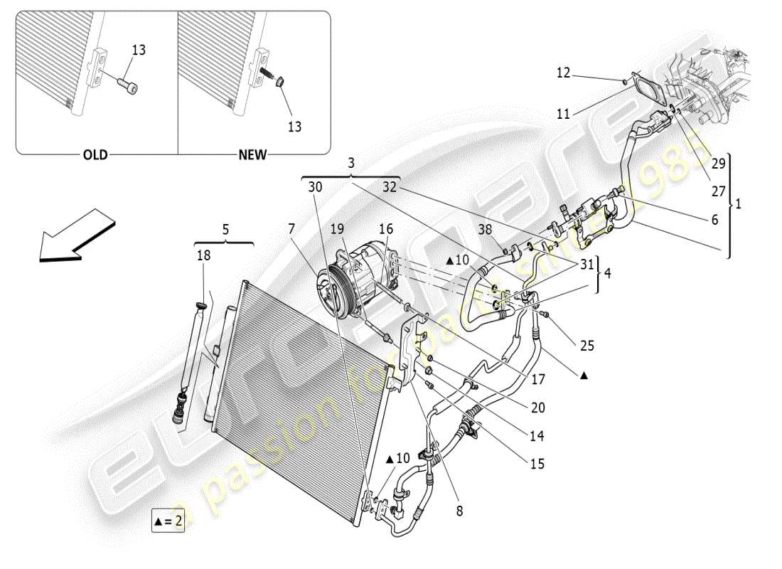 a part diagram from the maserati ghibli (2021) parts catalogue