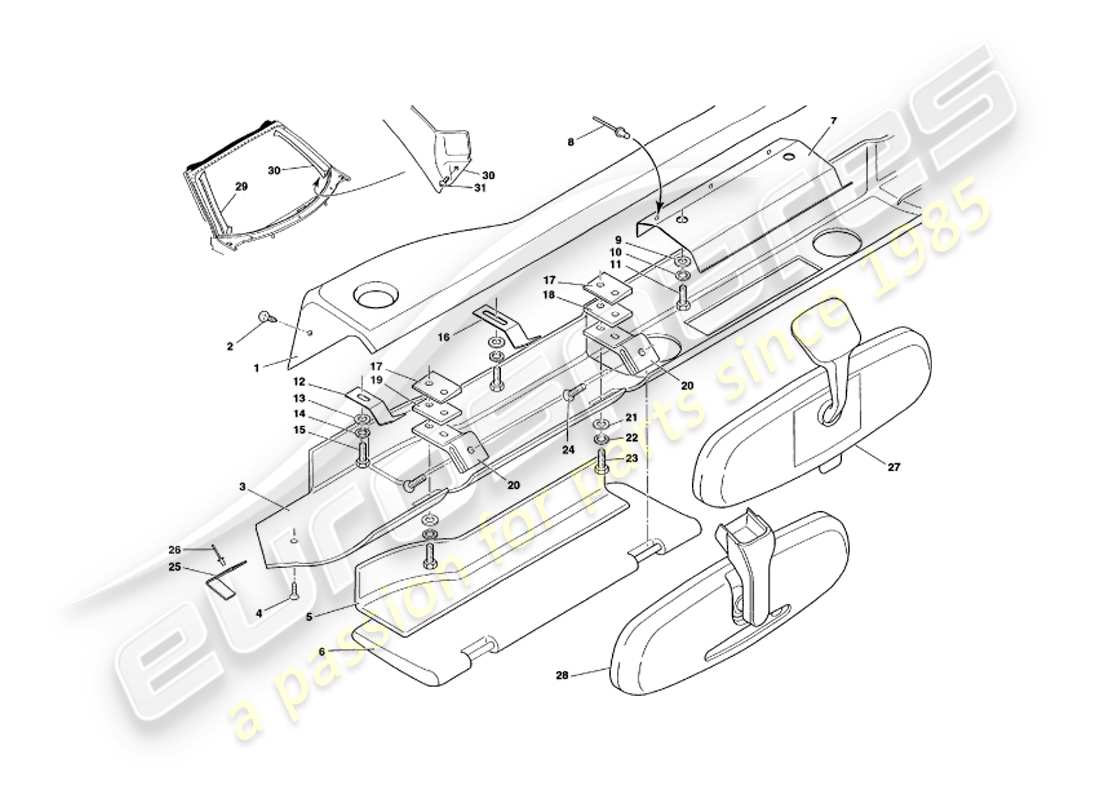 a part diagram from the aston martin v8 volante parts catalogue