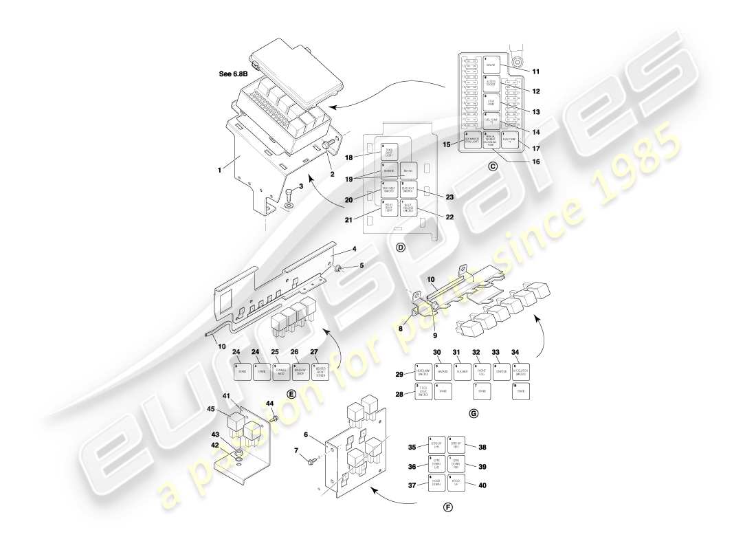 a part diagram from the aston martin db7 vantage (2002) parts catalogue