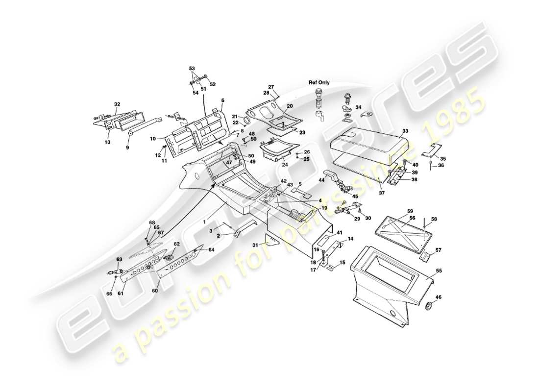 a part diagram from the aston martin v8 coupe parts catalogue