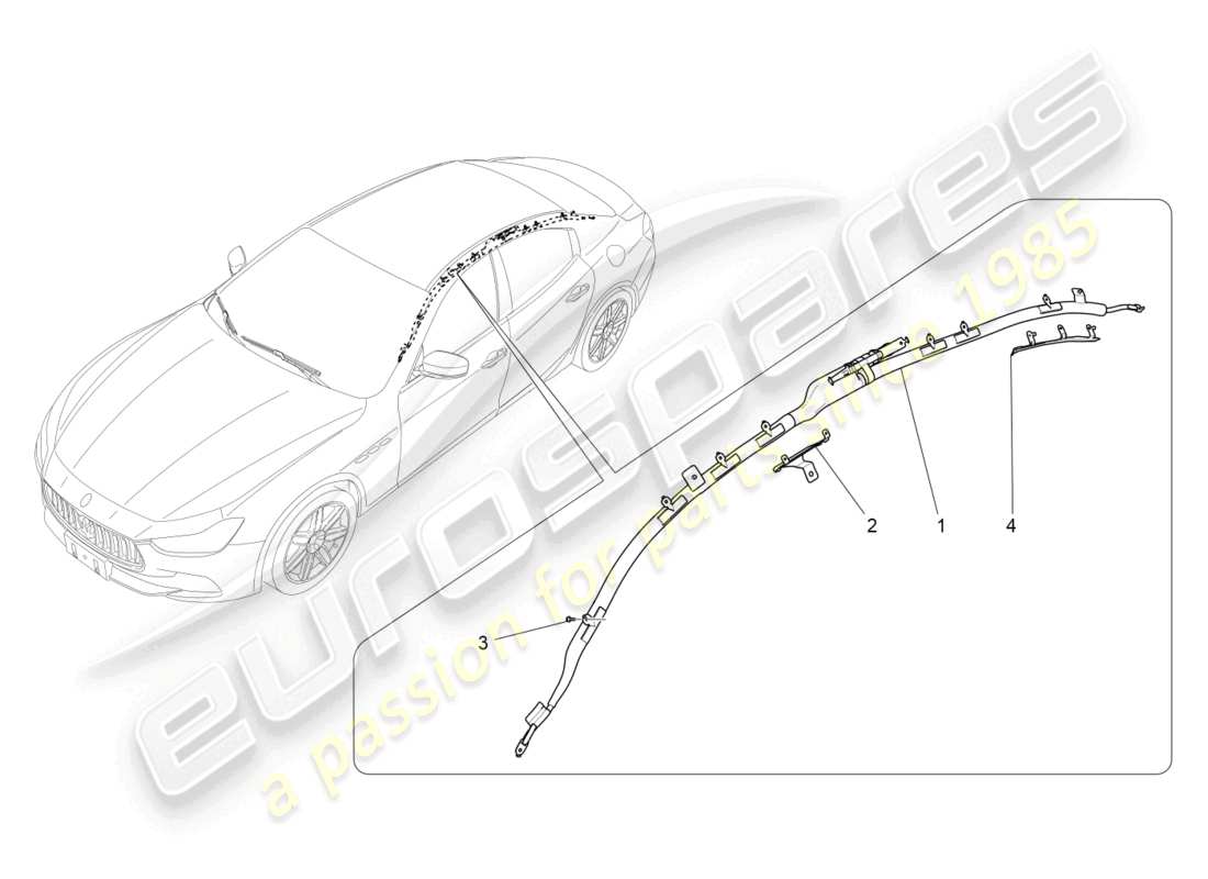 a part diagram from the maserati ghibli (2017) parts catalogue
