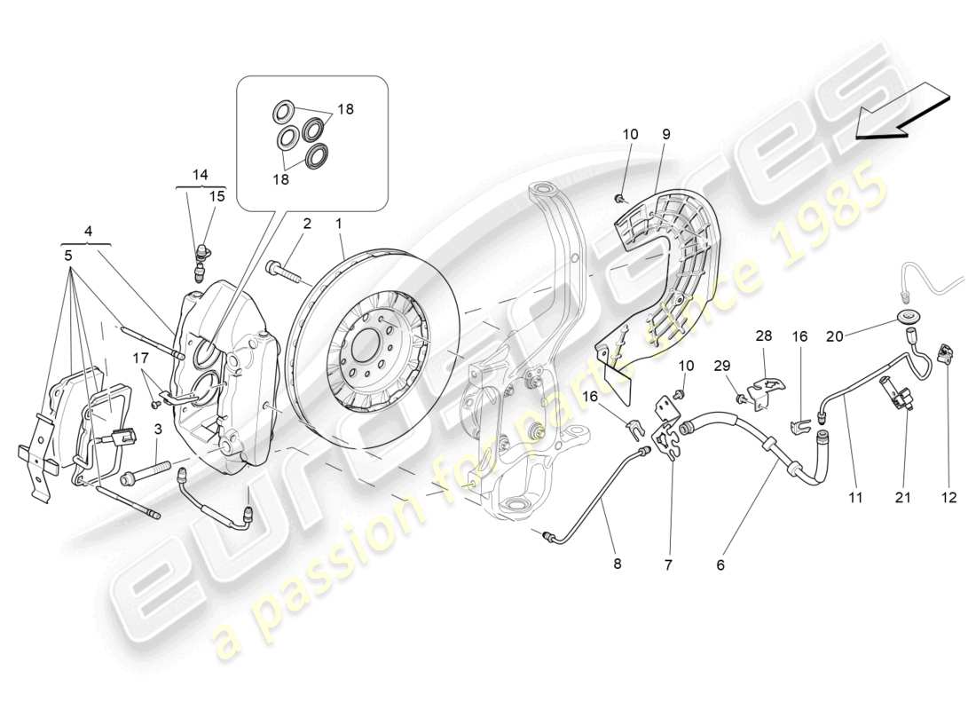a part diagram from the maserati ghibli (2014-2016) parts catalogue
