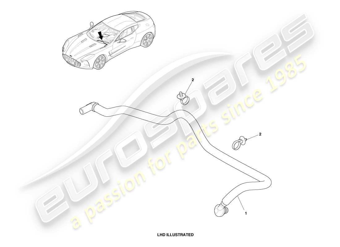 VIEW PARTS DIAGRAMS FROM THE ASTON MARTIN ONE-77 PARTS CATALOGUE a part diagram from the aston martin one-77 parts catalogue