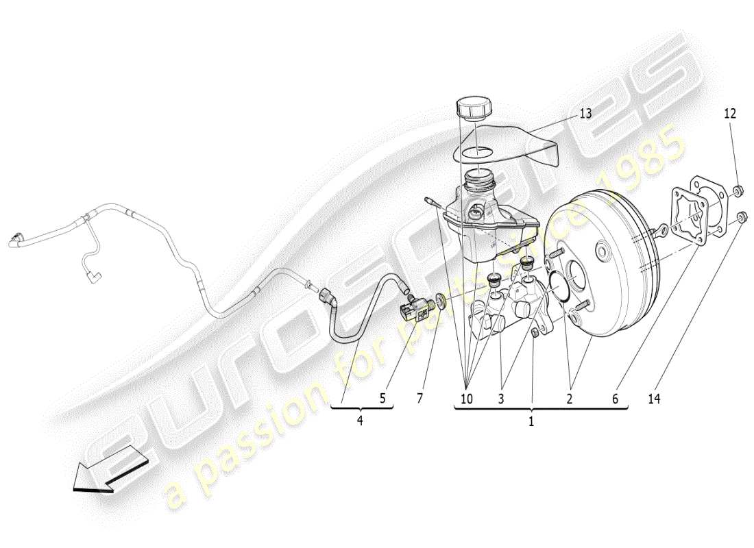 a part diagram from the maserati ghibli (2017 onwards) parts catalogue