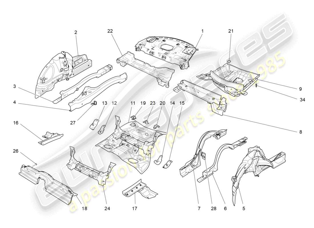 a part diagram from the maserati ghibli (2014-2016) parts catalogue