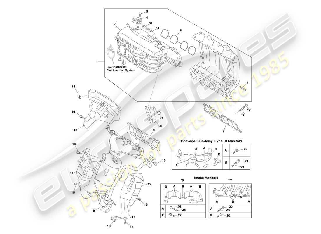 a part diagram from the aston martin cygnet (2012) parts catalogue